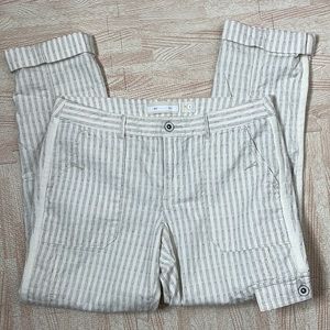 Anthropologie HEI HEI Cropped Cargo Pant cream Grey Super Cute Sz 8 -98% Cotton